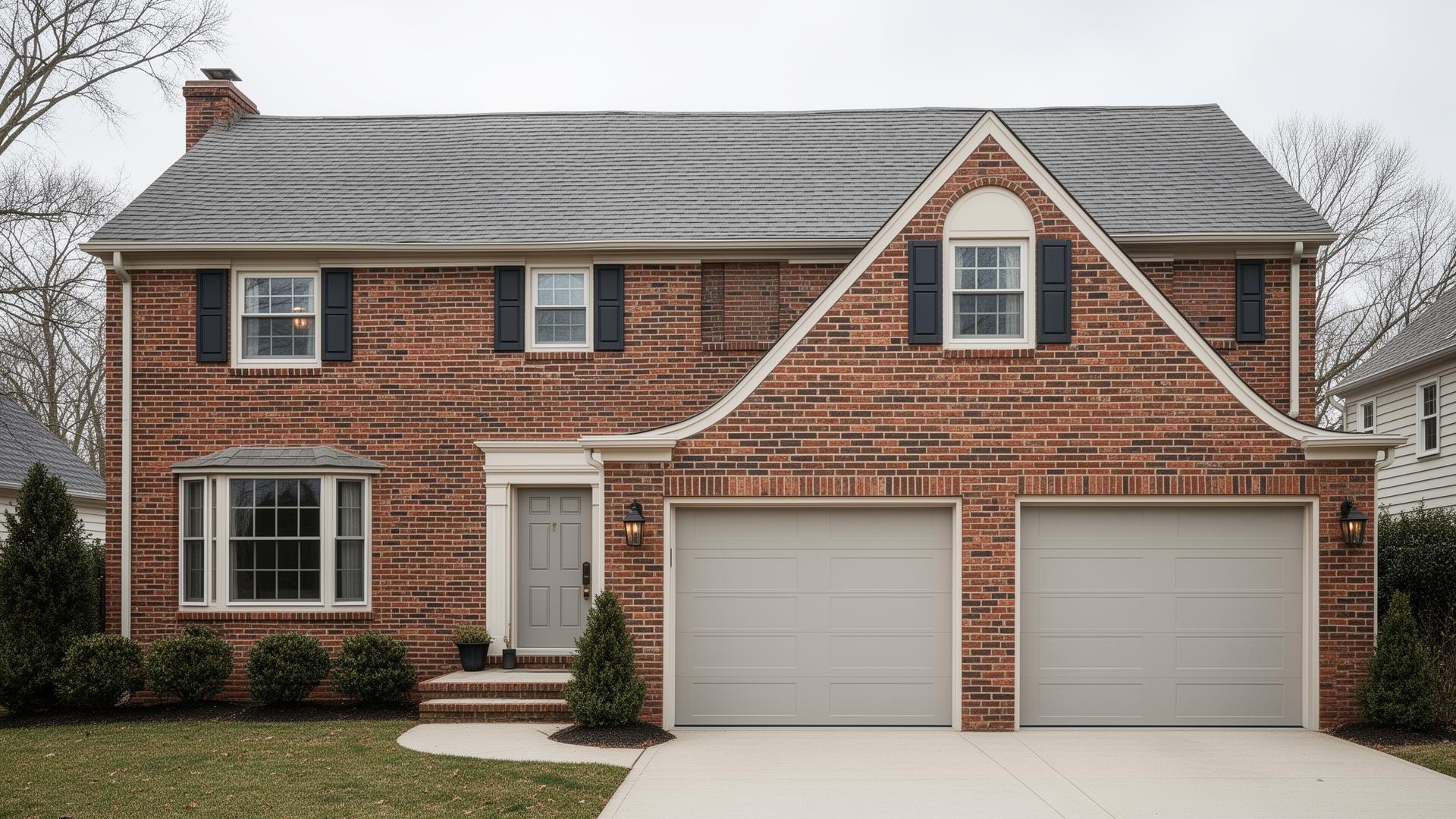 Professional garage door installation on elegant colonial home in Middleburg NC